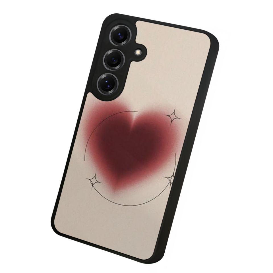 Samsung Galaxy S25 Uyumlu Kalp Love Tasarımlı Glossy Premium Kılıf