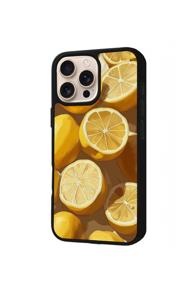 iPhone 15 Pro Max Uyumlu Limon Tasarımlı Glossy Premium Kılıf