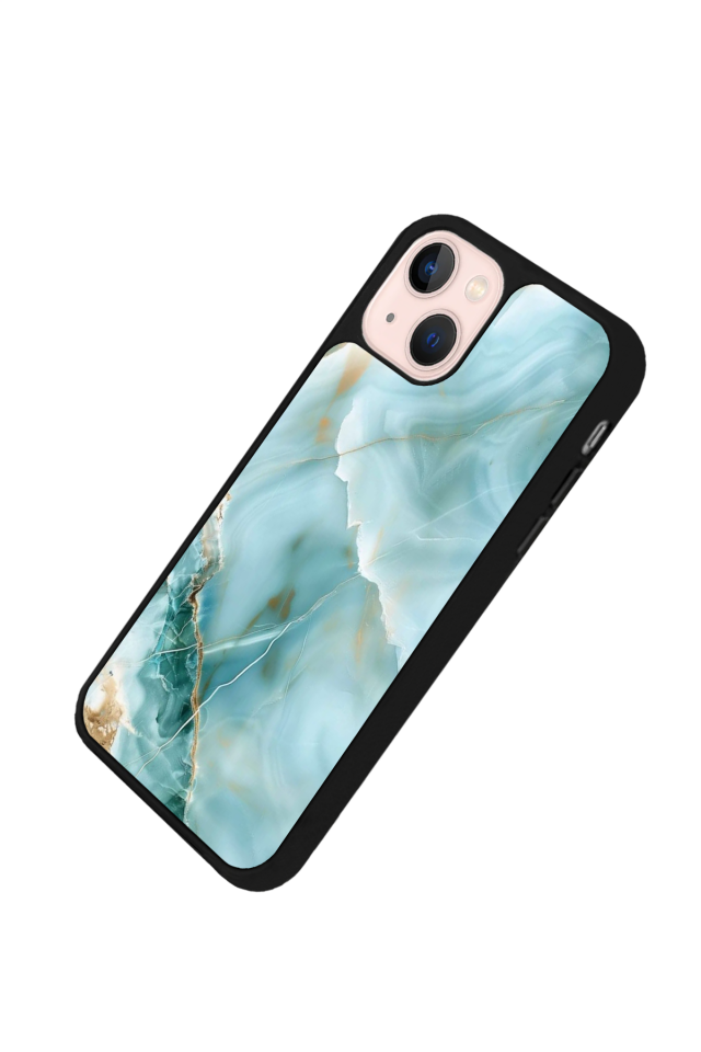 iPhone 15 Plus Uyumlu Mermer Marble Tasarımlı Glossy Premium Kılıf