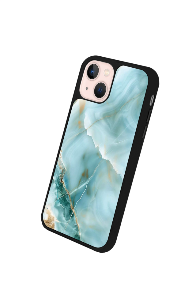 iPhone 15 Plus Uyumlu Mermer Marble Tasarımlı Glossy Premium Kılıf