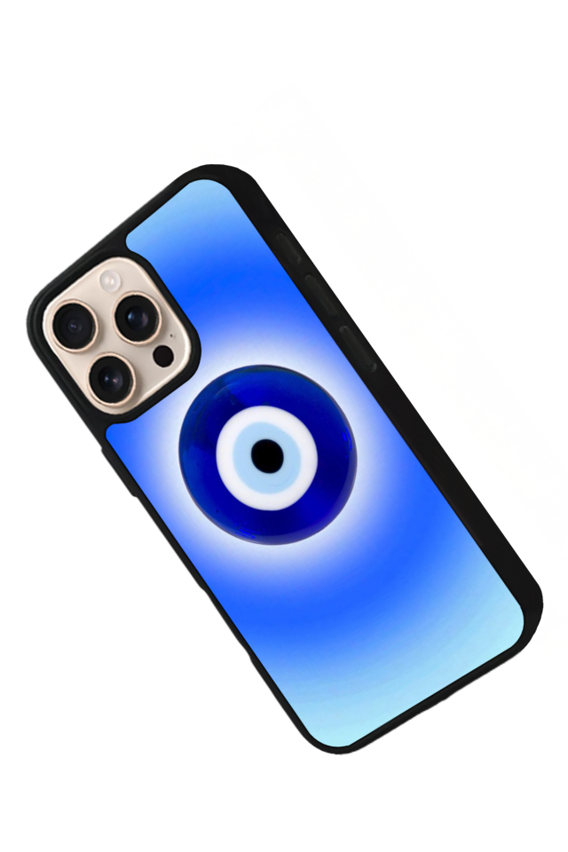 iPhone 16 Pro Uyumlu Nazar Tasarımlı Glossy Premium Kılıf