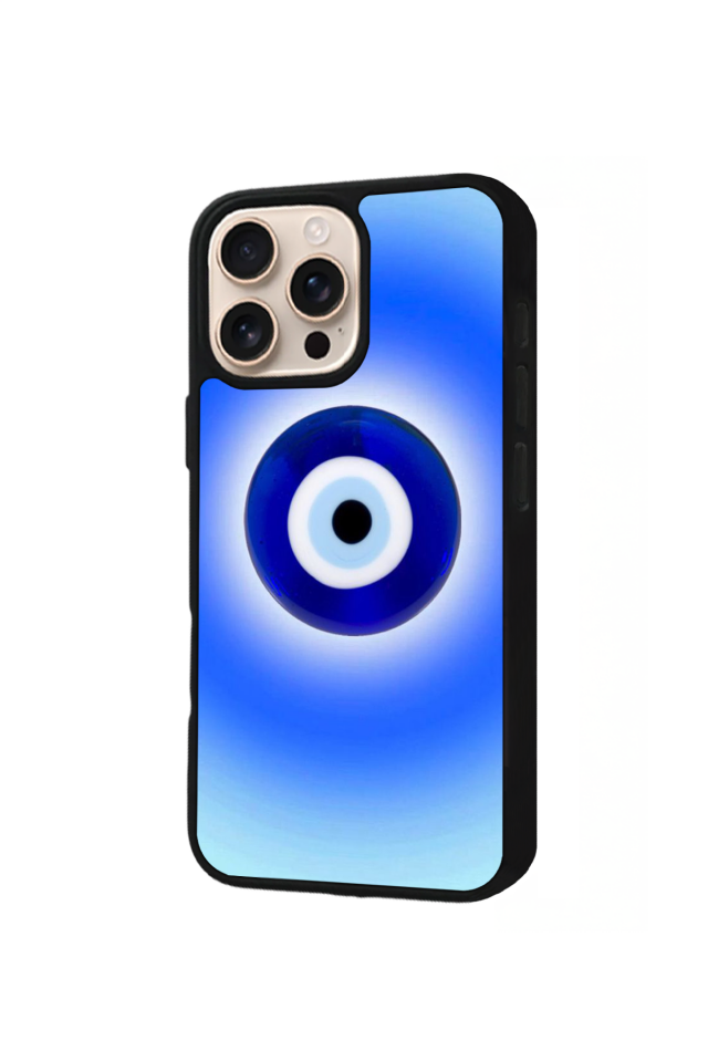 iPhone 16 Pro Uyumlu Nazar Tasarımlı Glossy Premium Kılıf