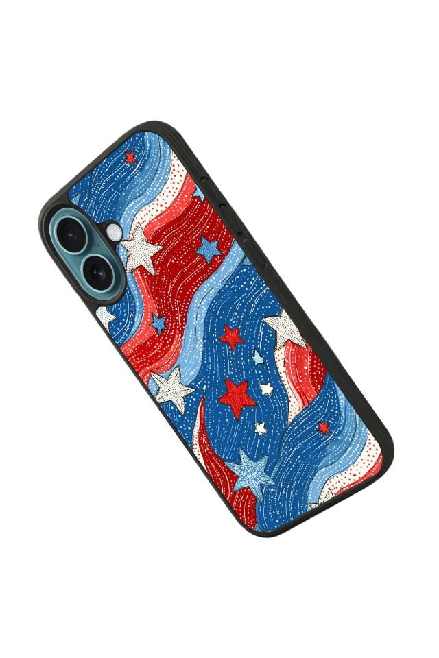 iPhone 16 Plus Uyumlu Retro Yildizlar Tasarımlı Glossy Premium Kılıf