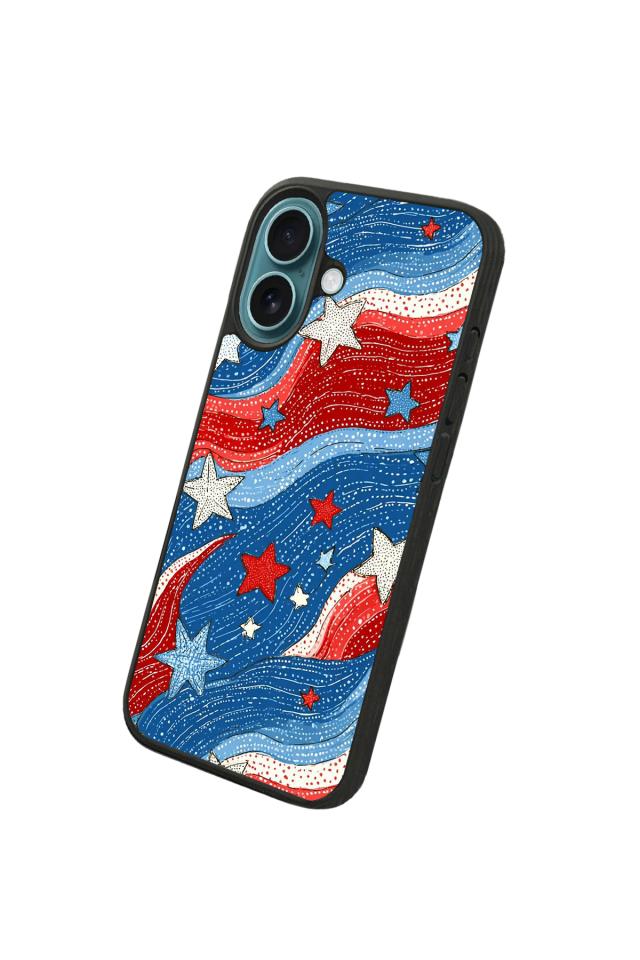 iPhone 16 Plus Uyumlu Retro Yildizlar Tasarımlı Glossy Premium Kılıf