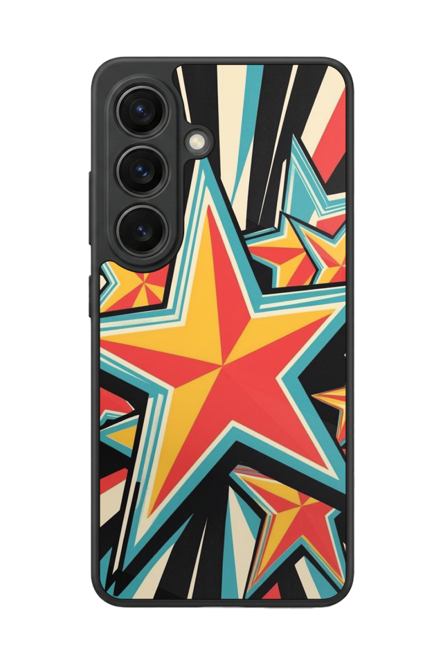 Samsung Galaxy S26 Uyumlu Retro Yildizlar Tasarımlı Glossy Premium Kılıf