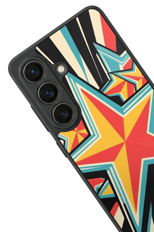 Samsung Galaxy S26 Uyumlu Retro Yildizlar Tasarımlı Glossy Premium Kılıf