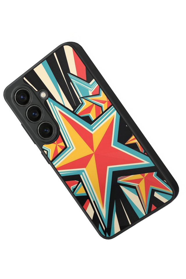 Samsung Galaxy S26 Uyumlu Retro Yildizlar Tasarımlı Glossy Premium Kılıf