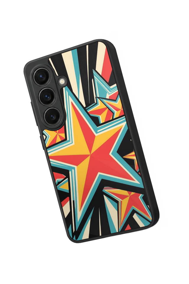 Samsung Galaxy S26 Uyumlu Retro Yildizlar Tasarımlı Glossy Premium Kılıf