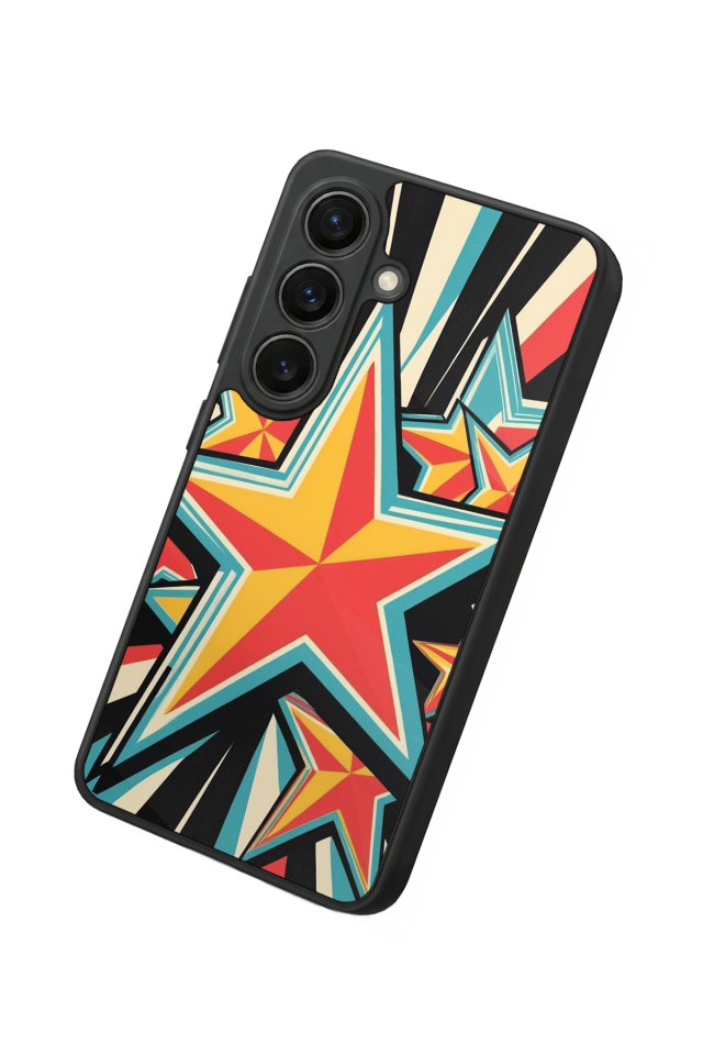 Samsung Galaxy S26 Uyumlu Retro Yildizlar Tasarımlı Glossy Premium Kılıf