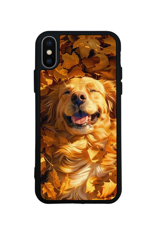 iPhone XS Max Uyumlu Golden Kopek Tasarımlı Glossy Premium Kılıf