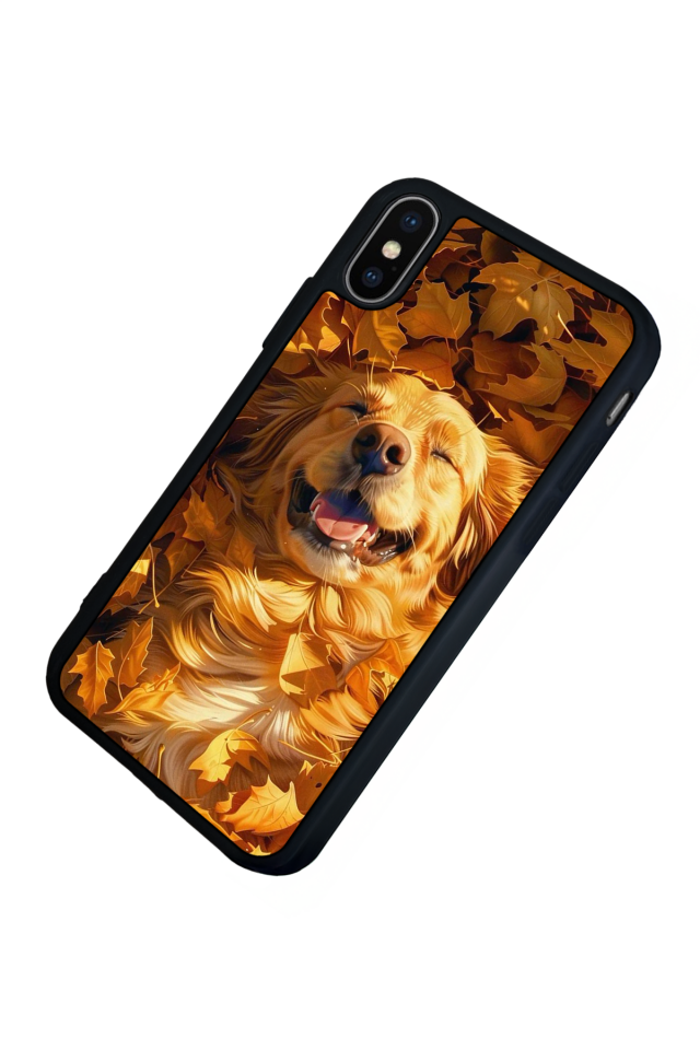 iPhone XS Max Uyumlu Golden Kopek Tasarımlı Glossy Premium Kılıf