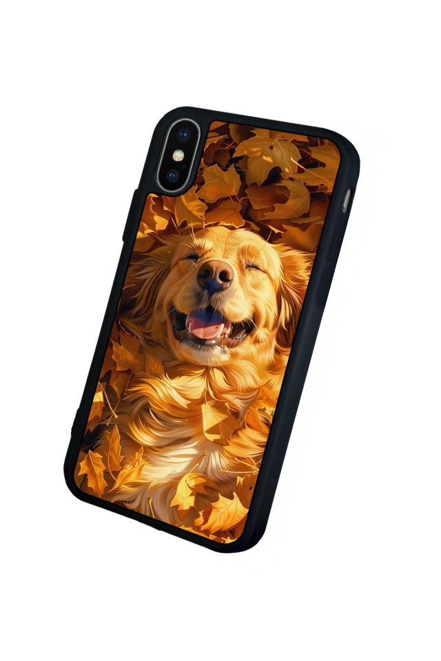 iPhone XS Max Uyumlu Golden Kopek Tasarımlı Glossy Premium Kılıf