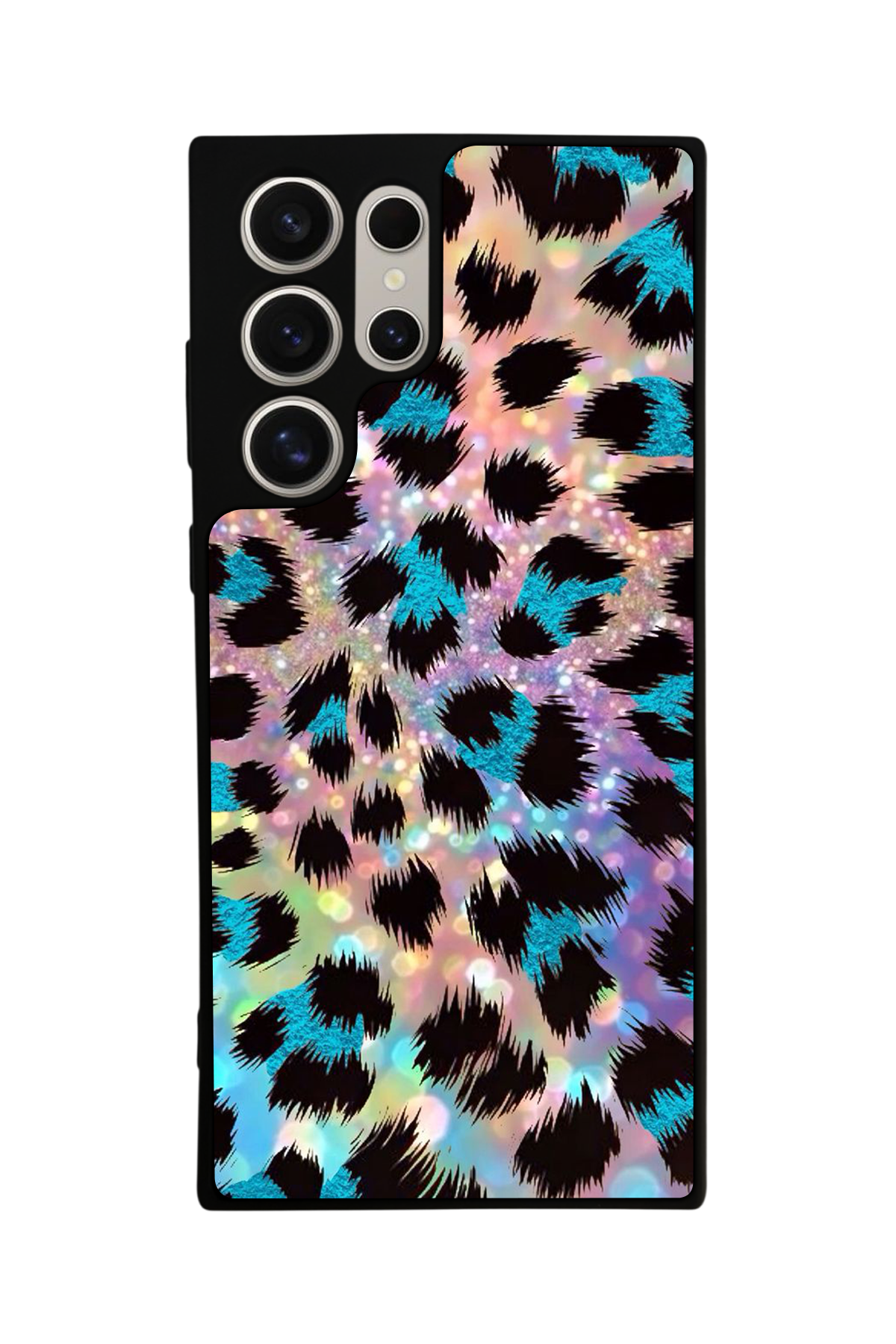 Samsung Galaxy S22 Ultra Uyumlu Hologram Leopar Tasarımlı Glossy Premium Kılıf