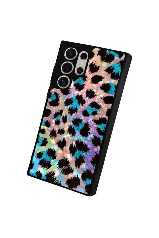 Samsung Galaxy S22 Ultra Uyumlu Hologram Leopar Tasarımlı Glossy Premium Kılıf