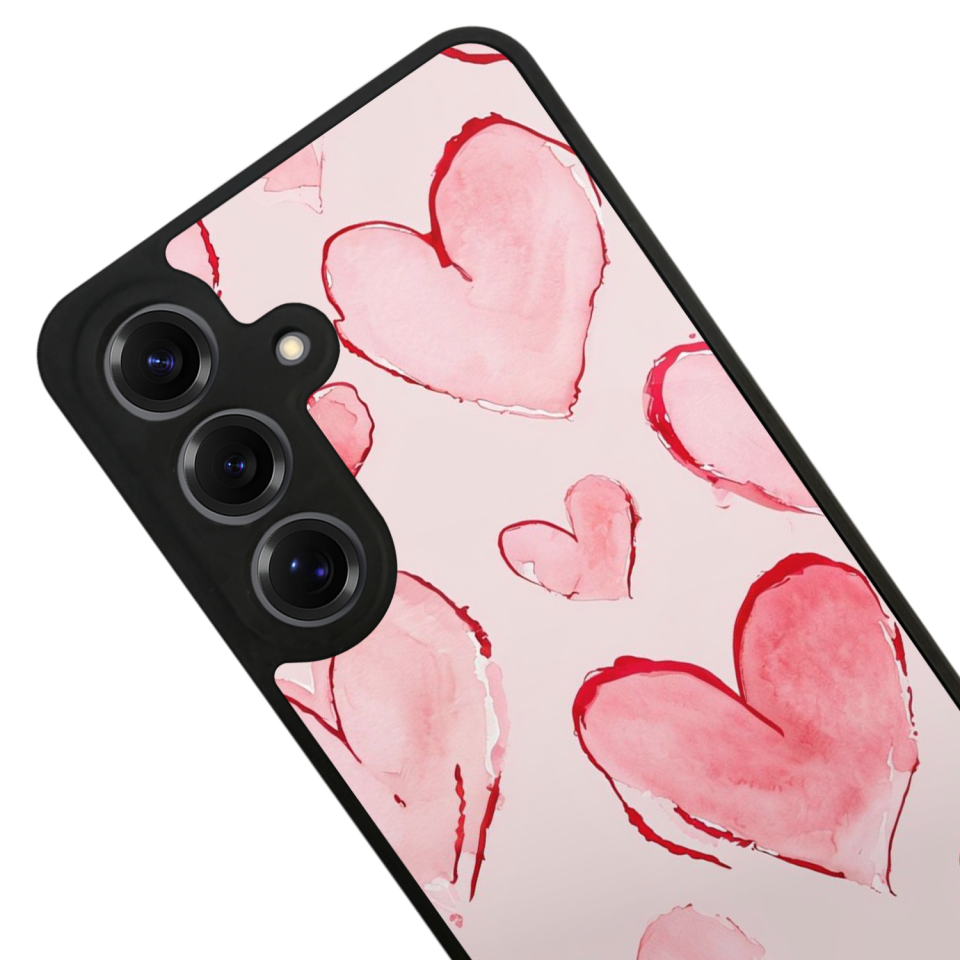 Samsung Galaxy S25 Uyumlu Kalp Love Tasarımlı Glossy Premium Kılıf