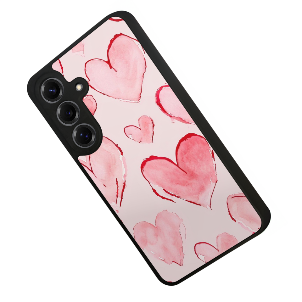 Samsung Galaxy S25 Uyumlu Kalp Love Tasarımlı Glossy Premium Kılıf