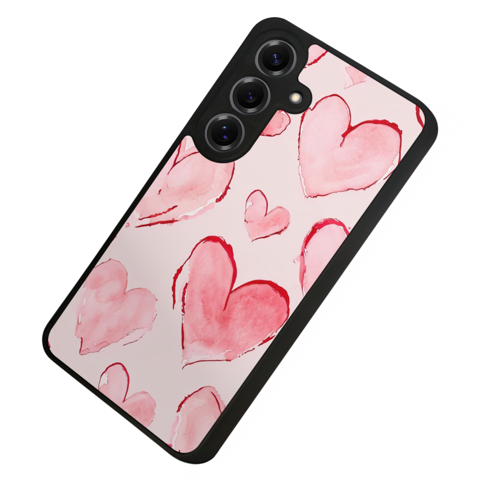 Samsung Galaxy S25 Uyumlu Kalp Love Tasarımlı Glossy Premium Kılıf