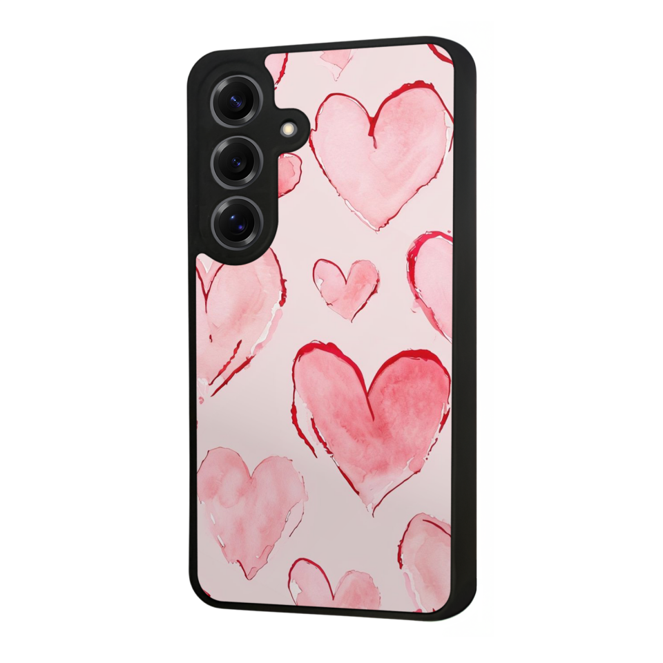 Samsung Galaxy S25 Uyumlu Kalp Love Tasarımlı Glossy Premium Kılıf
