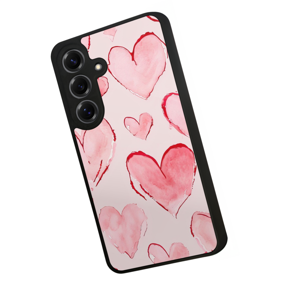 Samsung Galaxy S25 Uyumlu Kalp Love Tasarımlı Glossy Premium Kılıf