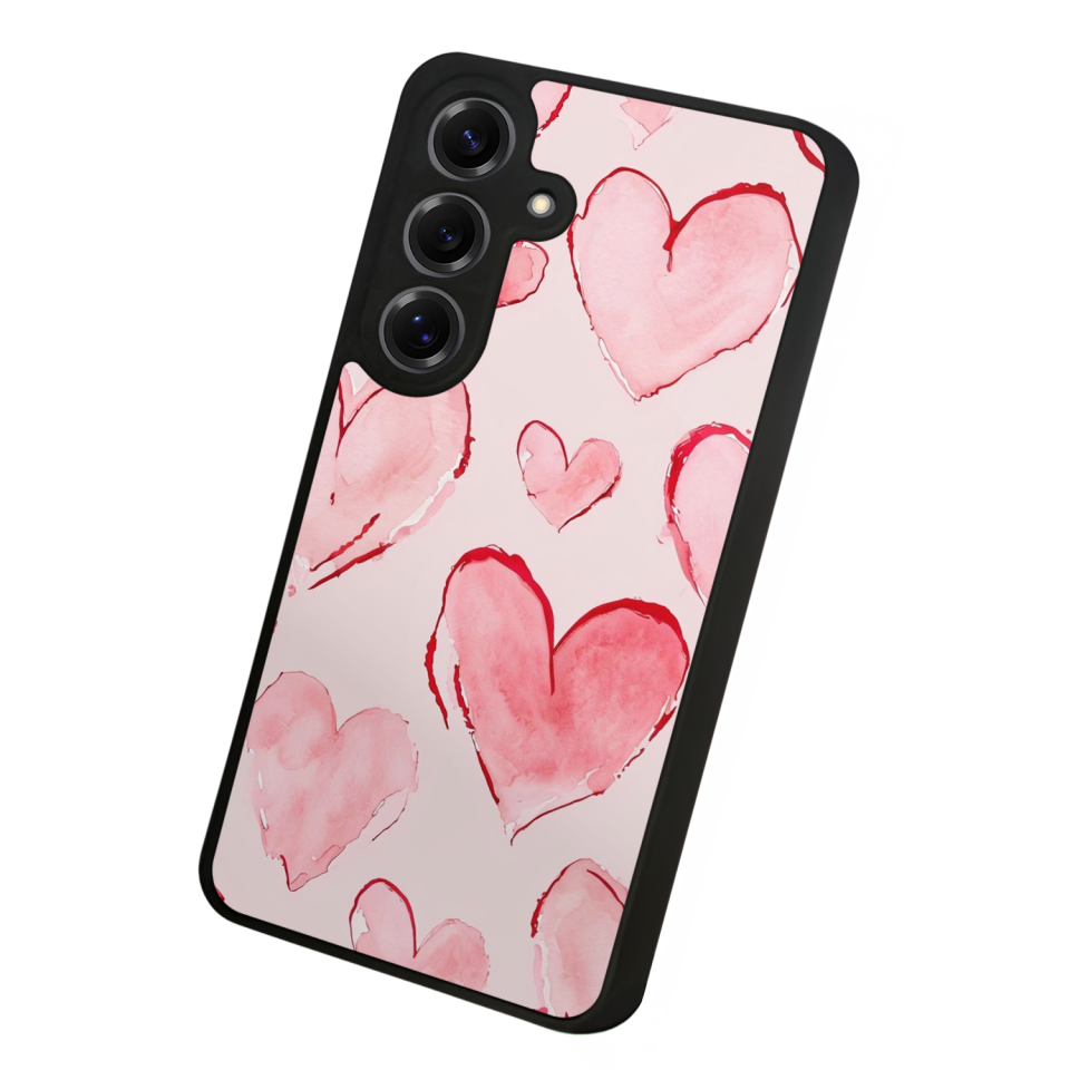 Samsung Galaxy S25 Uyumlu Kalp Love Tasarımlı Glossy Premium Kılıf