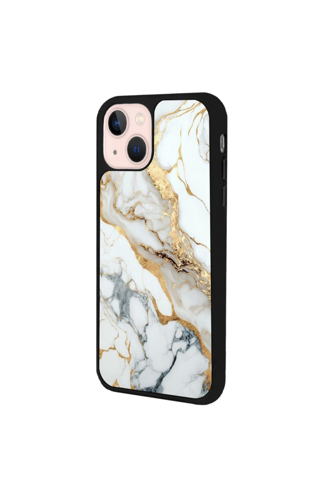 iPhone 15 Plus Uyumlu Mermer Marble Tasarımlı Glossy Premium Kılıf
