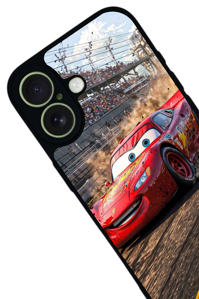 iPhone 17 Uyumlu Şimsek McQueen Tasarımlı Glossy Premium Kılıf