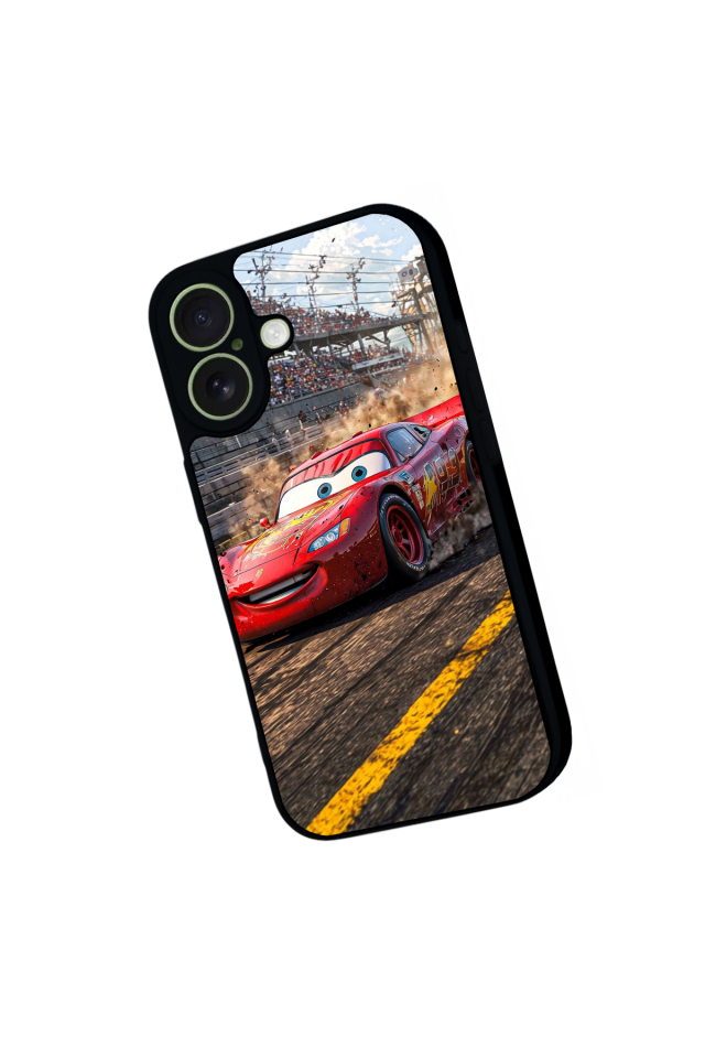 iPhone 17 Uyumlu Şimsek McQueen Tasarımlı Glossy Premium Kılıf