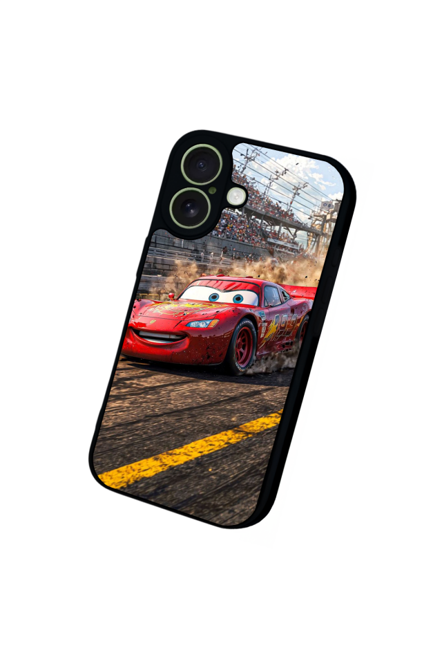 iPhone 17 Uyumlu Şimsek McQueen Tasarımlı Glossy Premium Kılıf