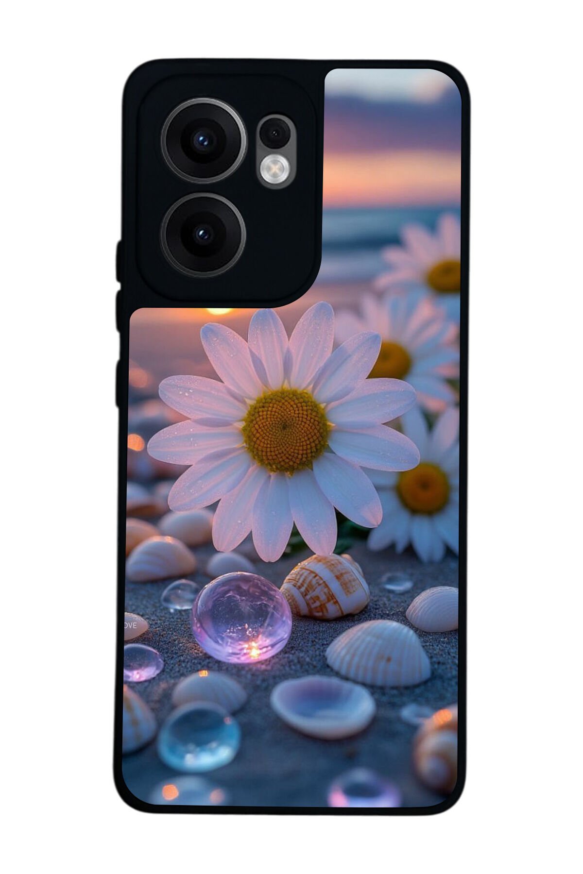 Oppo Reno 13F Uyumlu Cicek Tasarımlı Glossy Premium Kılıf