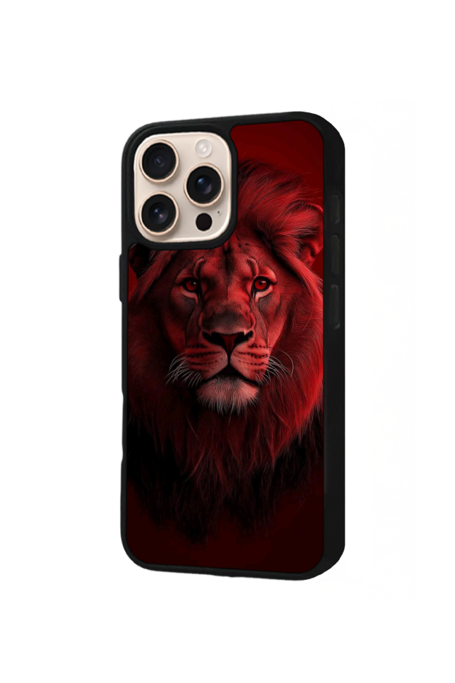 iPhone 15 Pro Max Uyumlu Aslan Tasarımlı Glossy Premium Kılıf