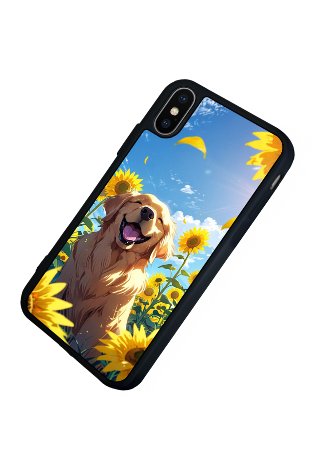 iPhone XS Max Uyumlu Golden Kopek Tasarımlı Glossy Premium Kılıf