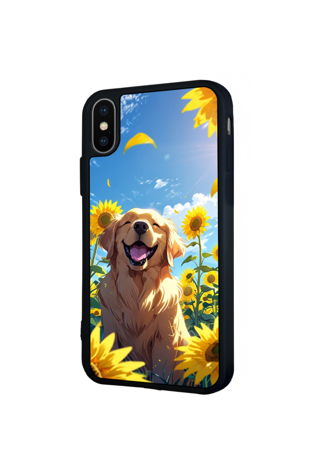 iPhone XS Max Uyumlu Golden Kopek Tasarımlı Glossy Premium Kılıf