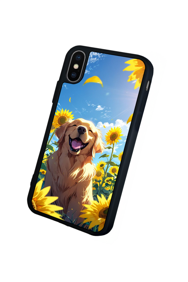 iPhone XS Max Uyumlu Golden Kopek Tasarımlı Glossy Premium Kılıf