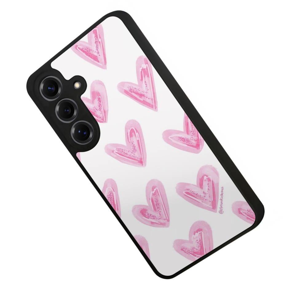 Samsung Galaxy S25 Uyumlu Kalp Love Tasarımlı Glossy Premium Kılıf