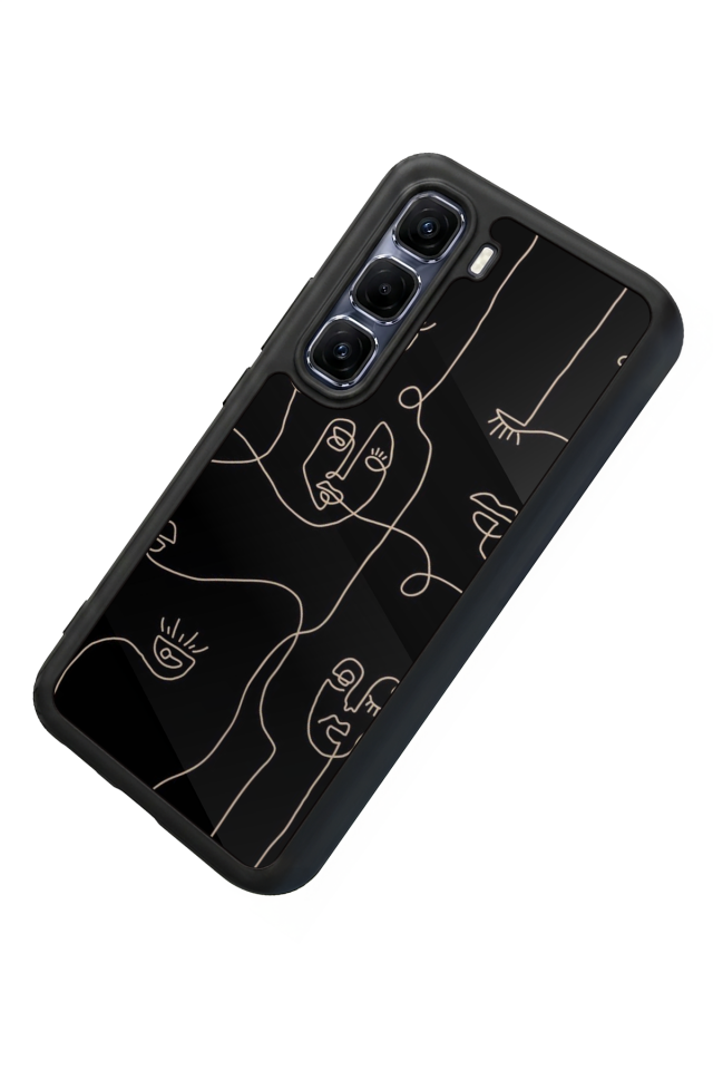 Infinix Hot 60 Pro Plus Uyumlu Line Art Tasarımlı Glossy Premium Kılıf