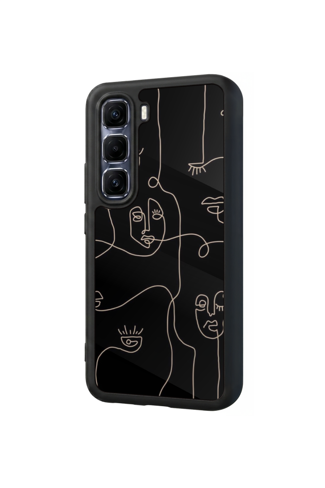 Infinix Hot 60 Pro Plus Uyumlu Line Art Tasarımlı Glossy Premium Kılıf