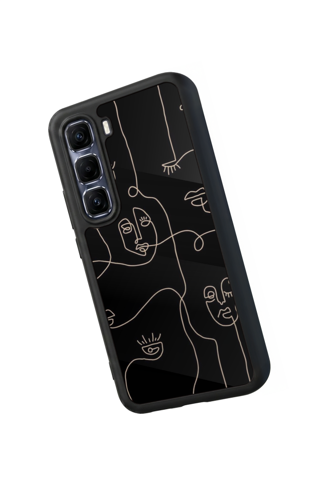 Infinix Hot 60 Pro Plus Uyumlu Line Art Tasarımlı Glossy Premium Kılıf