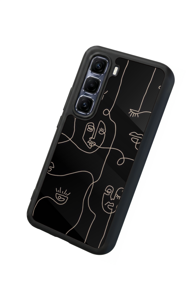 Infinix Hot 60 Pro Plus Uyumlu Line Art Tasarımlı Glossy Premium Kılıf