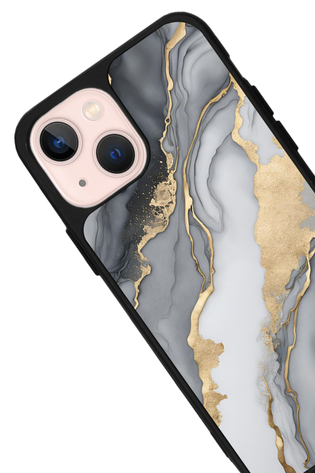 iPhone 15 Plus Uyumlu Mermer Marble Tasarımlı Glossy Premium Kılıf