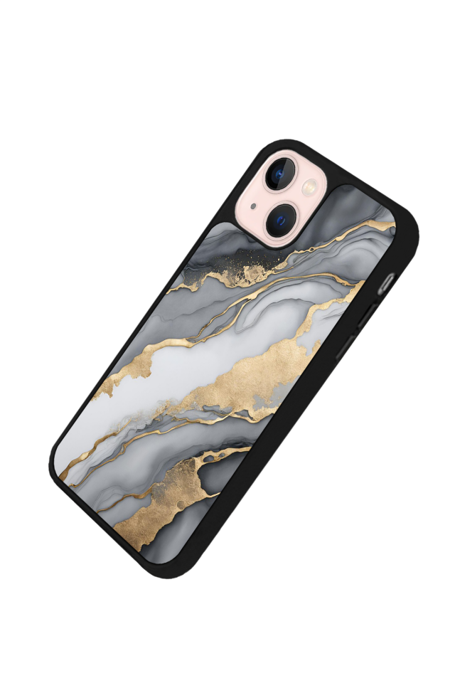 iPhone 15 Plus Uyumlu Mermer Marble Tasarımlı Glossy Premium Kılıf