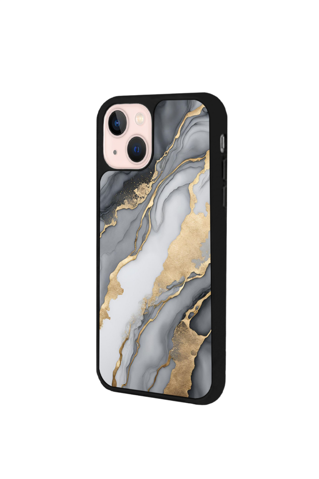 iPhone 15 Plus Uyumlu Mermer Marble Tasarımlı Glossy Premium Kılıf