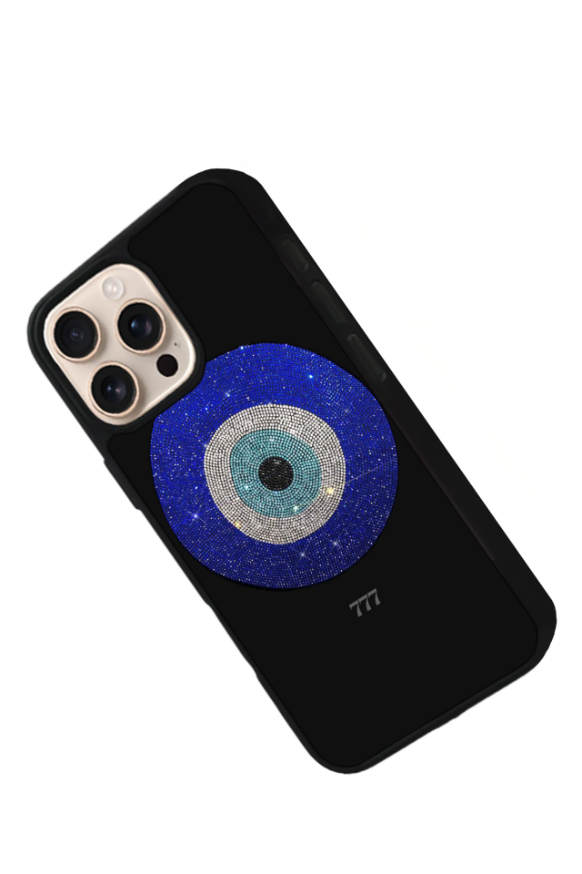iPhone 16 Pro Uyumlu Nazar Tasarımlı Glossy Premium Kılıf