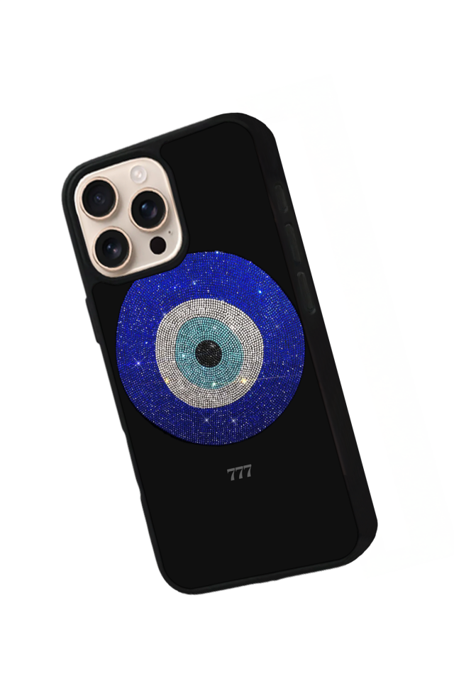 iPhone 16 Pro Uyumlu Nazar Tasarımlı Glossy Premium Kılıf