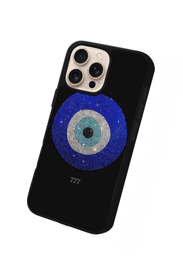 iPhone 16 Pro Uyumlu Nazar Tasarımlı Glossy Premium Kılıf