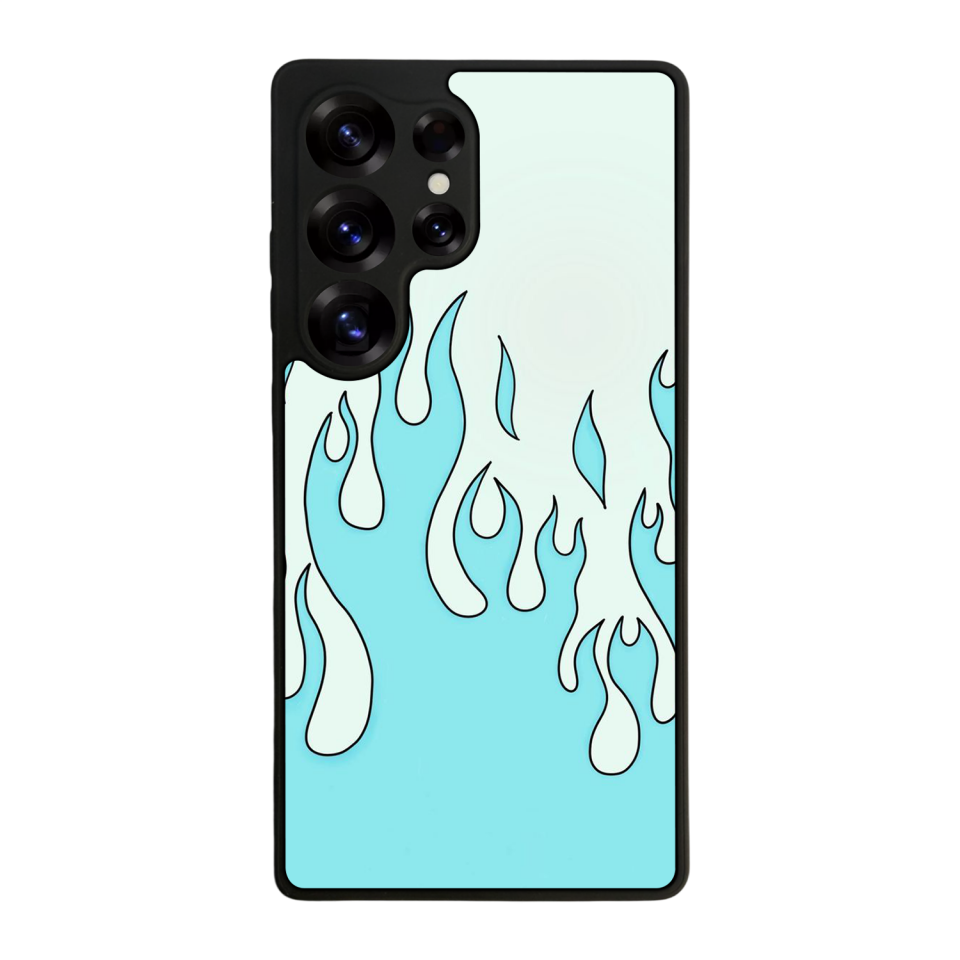 Samsung Galaxy S25 Ultra Uyumlu Retro Flame Patterns Tasarımlı Glossy Premium Kılıf