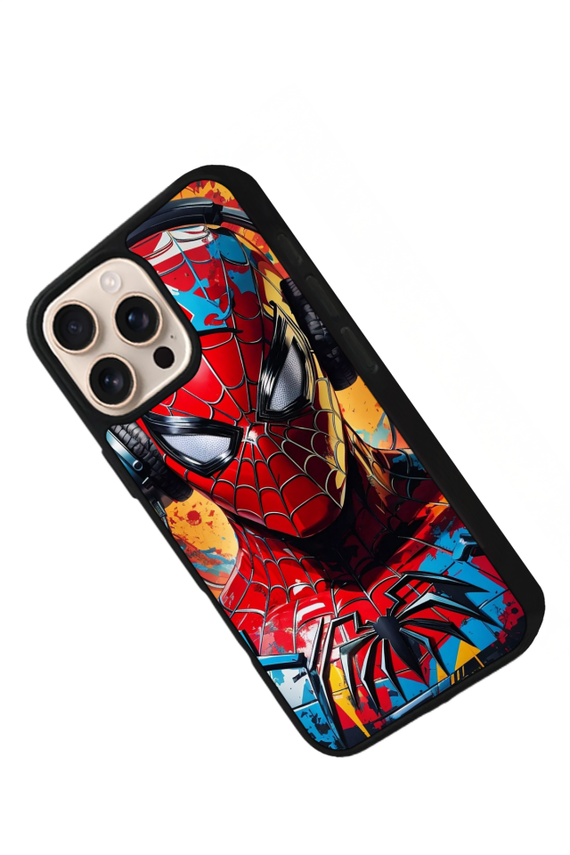 iPhone 15 Pro Uyumlu Spider Man ( Örümcek Adam ) Tasarımlı Glossy Premium Kılıf