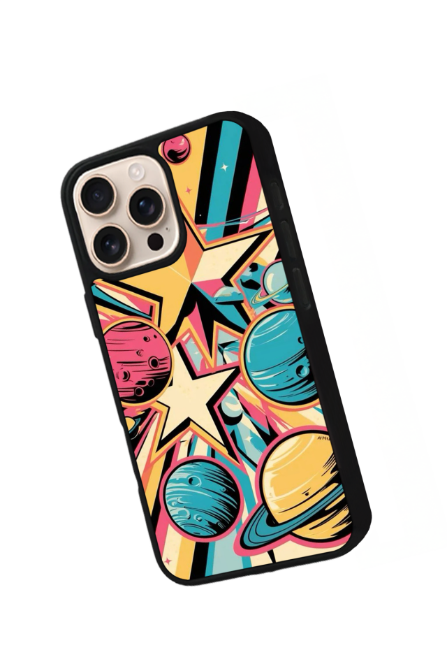 iPhone 14 Pro Uyumlu Uzay Tasarımlı Glossy Premium Kılıf