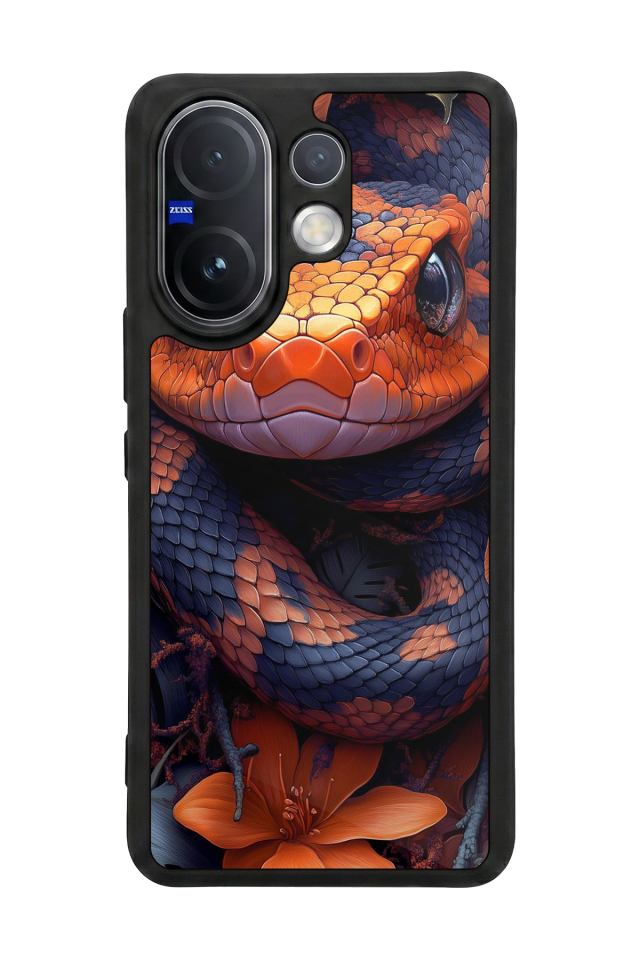 Vivo V60 Uyumlu Yılan Tasarımlı Glossy Premium Kılıf
