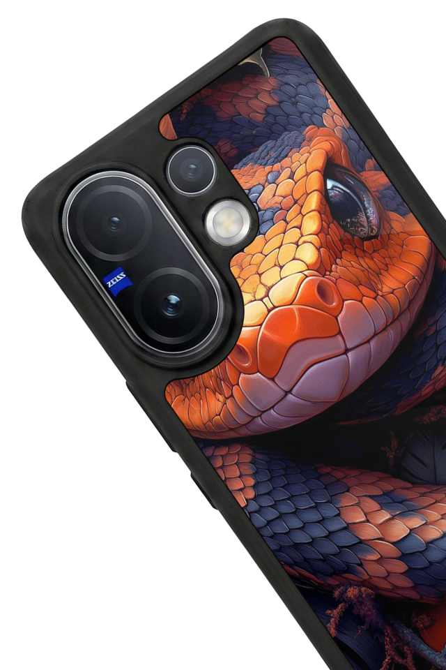 Vivo V60 Uyumlu Yılan Tasarımlı Glossy Premium Kılıf