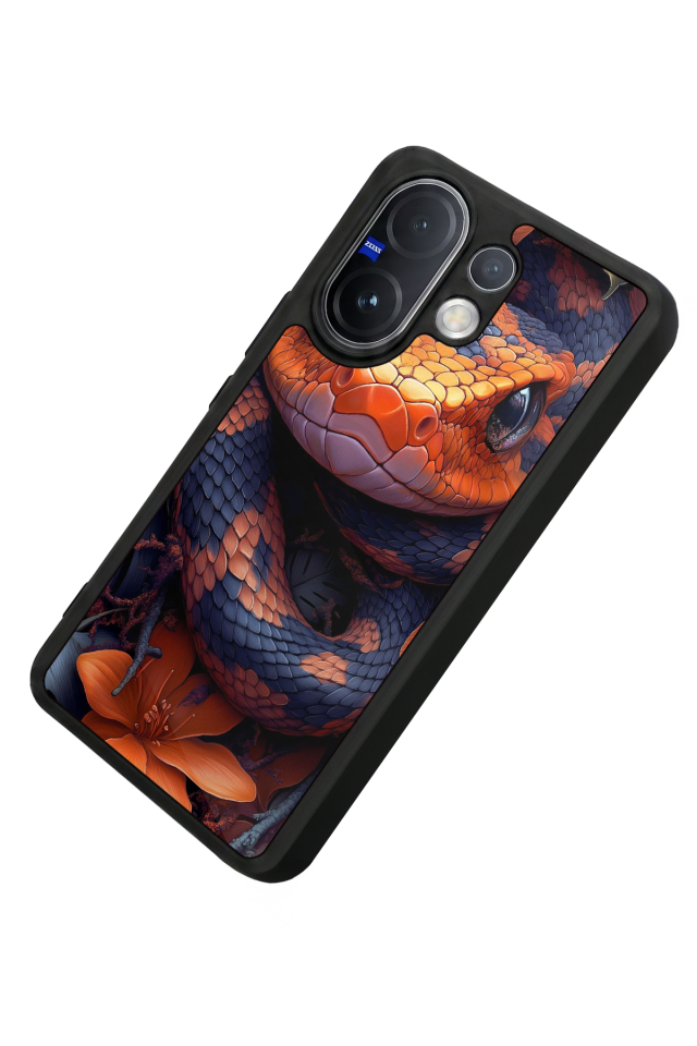 Vivo V60 Uyumlu Yılan Tasarımlı Glossy Premium Kılıf